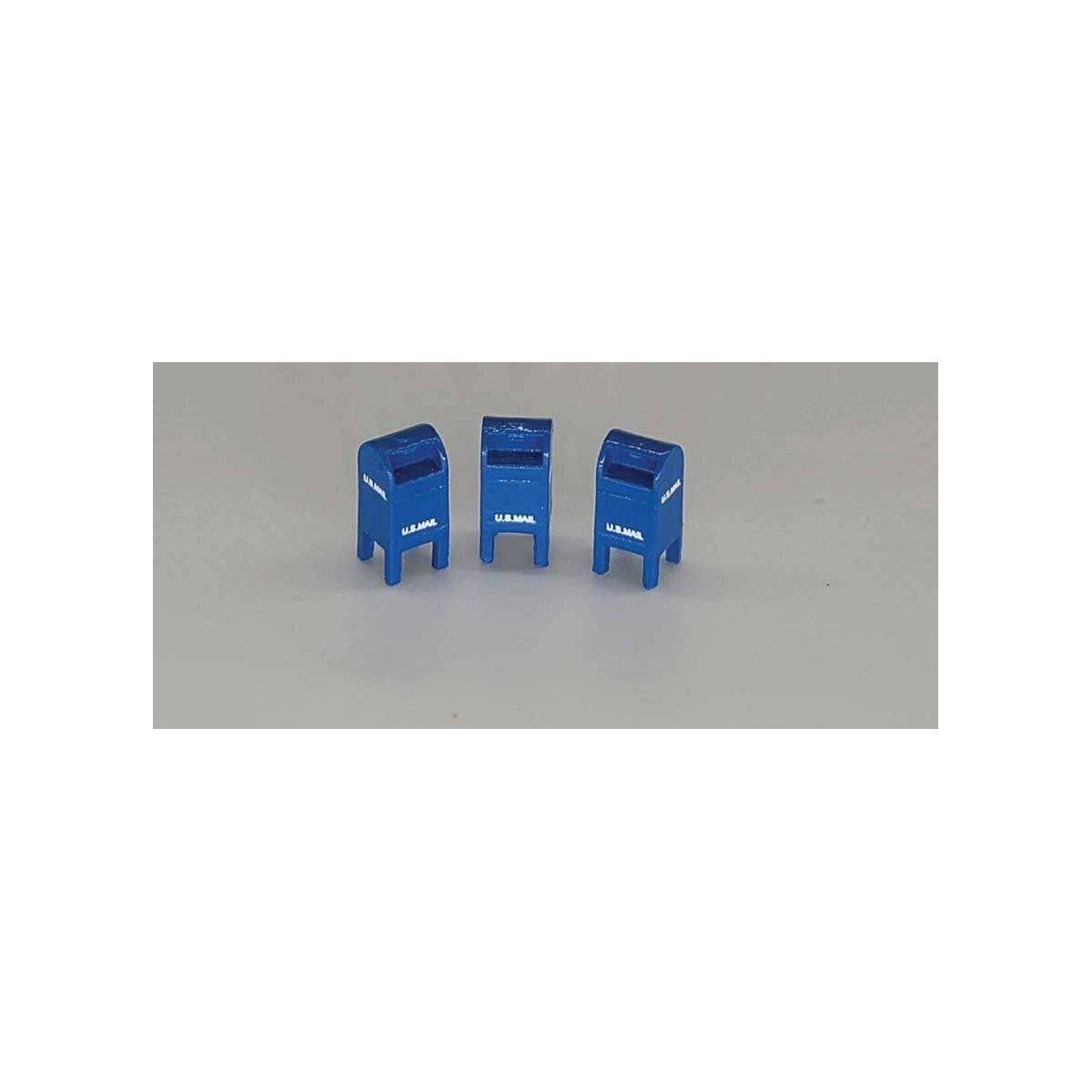 Post-1955 Custom U.S. Street Mailbox -- Blue pkg(3), HO JL Innovative Design 711