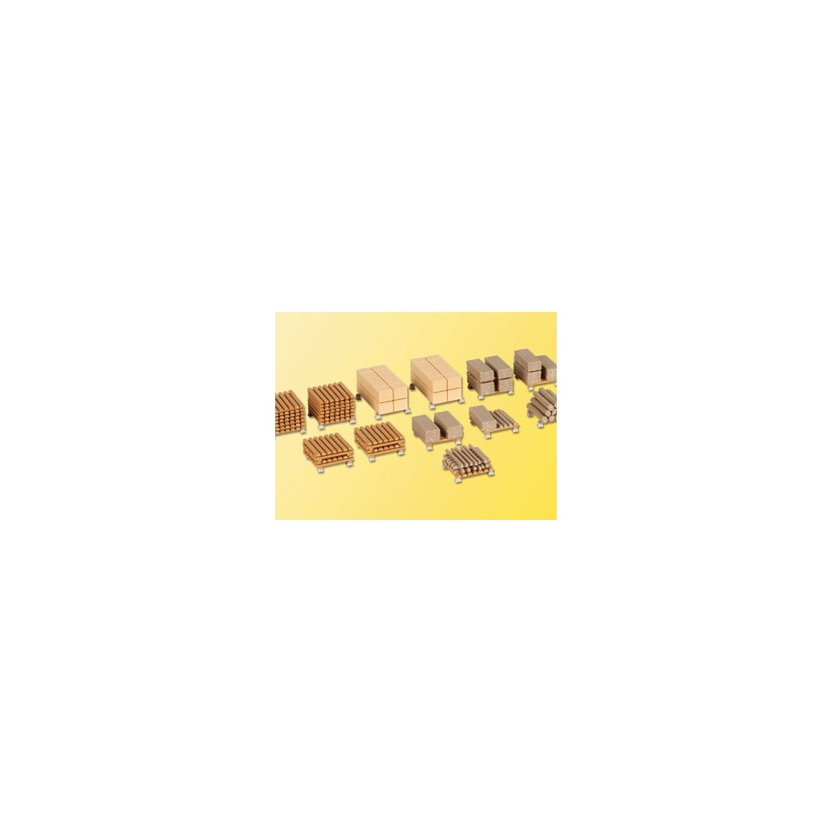 Assorted Cut Wood Loaded Pallets pkg(13), HO Kibri 38607