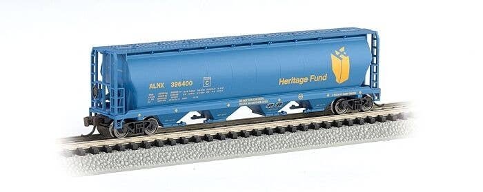 Canadian Cylindrical 4-Bay Grain Hopper - Ready to Run - Silver Series(R) -- Alberta Heritage, N, Bachmann Industries 19189
