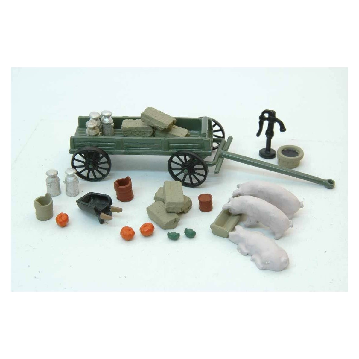 Farmyard Detail Set -- Unpainted Metal Castings, HO JL Innovative Design 339