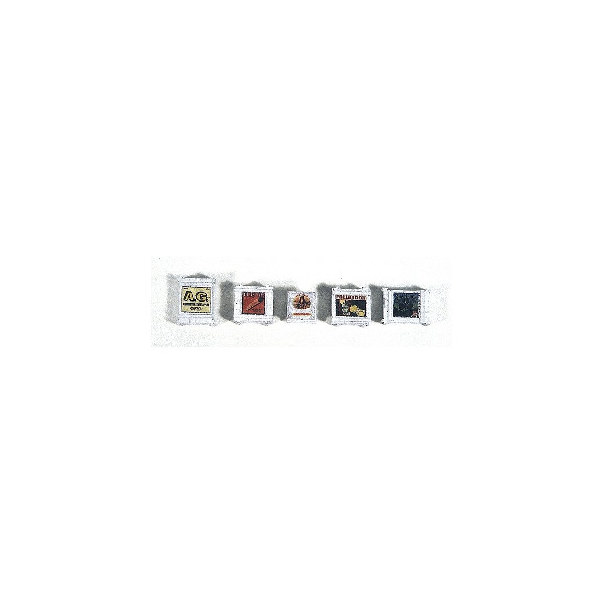 Custom Deluxe Crates pkg(5) -- White w/Weathering, HO JL Innovative Design 716