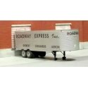 1951-1955 Fruehauf 32′ Stainless Steel East Coast Dry Van Trailer - Resin Kit -- Unpainted with Roadway Express Decals, HO, SY