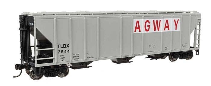 50′ Pullman-Standard PS2-CD 4427 3-Bay Covered Hopper - Ready to Run -- Agway TLDX 2944, HO, WalthersMainline 49416