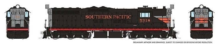 EMD SD7 High Nose - ESU LokSound and DCC -- Southern Pacific 5318 (Black Widow, black, silver,, HO, Rapido Trains Inc 50610
