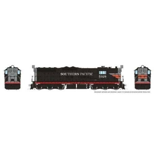 EMD SD7 High Nose - ESU LokSound and DCC -- Southern Pacific 5329 (Black Widow, black, silver,, HO, Rapido Trains Inc 50612