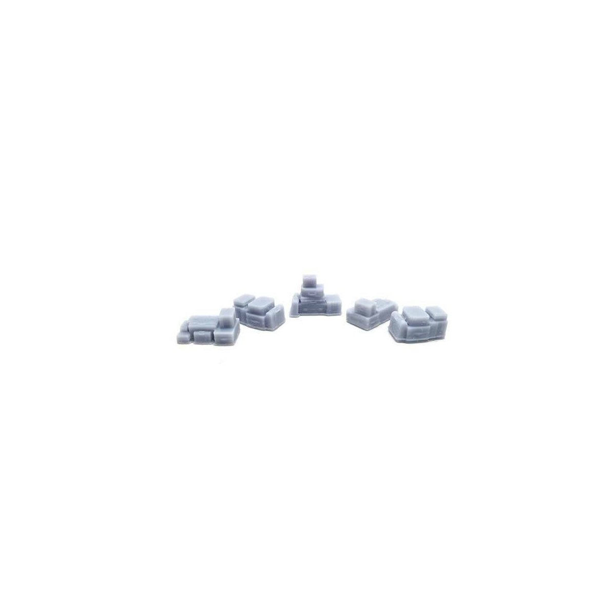Luggage Stacks -- Unpainted 3D Printed Parts pkg(5), HO ALL SCALE MINIATURES 870986