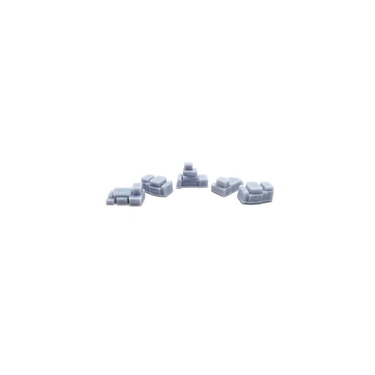 Luggage Stacks -- Unpainted 3D Printed Parts pkg(5), N ALL SCALE MINIATURES 1600986
