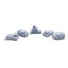 Luggage Stacks -- Unpainted 3D Printed Parts pkg(5), N ALL SCALE MINIATURES 1600986