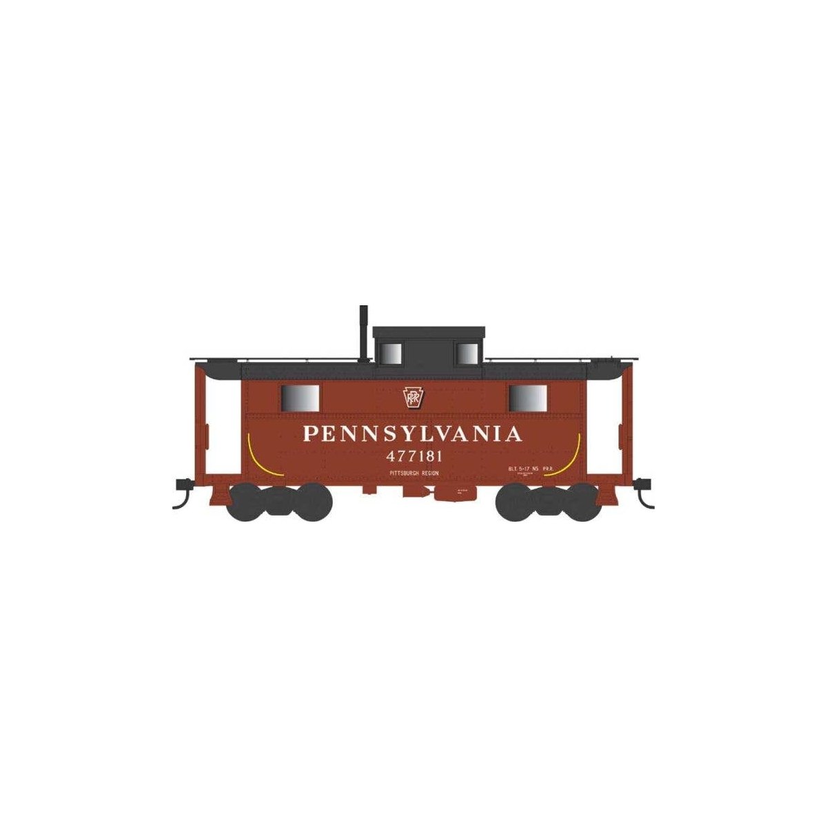 PRR Class N5 Steel Cabin Car (Caboose) - Ready to Run -- Pennsylvania Railroad 477250 (, HO, Bowser Manufacturing Co. 43370
