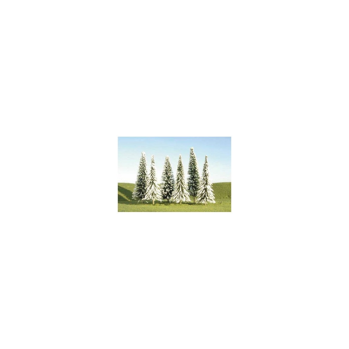 SceneScapes(TM) Layout-Ready Trees -- Pine Trees with Snow 8-10′ pkg(3), O Bachmann Industries 32202