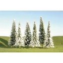 SceneScapes(TM) Layout-Ready Trees -- Pine Trees with Snow 8-10′ pkg(3), O, Bachmann Industries 32202