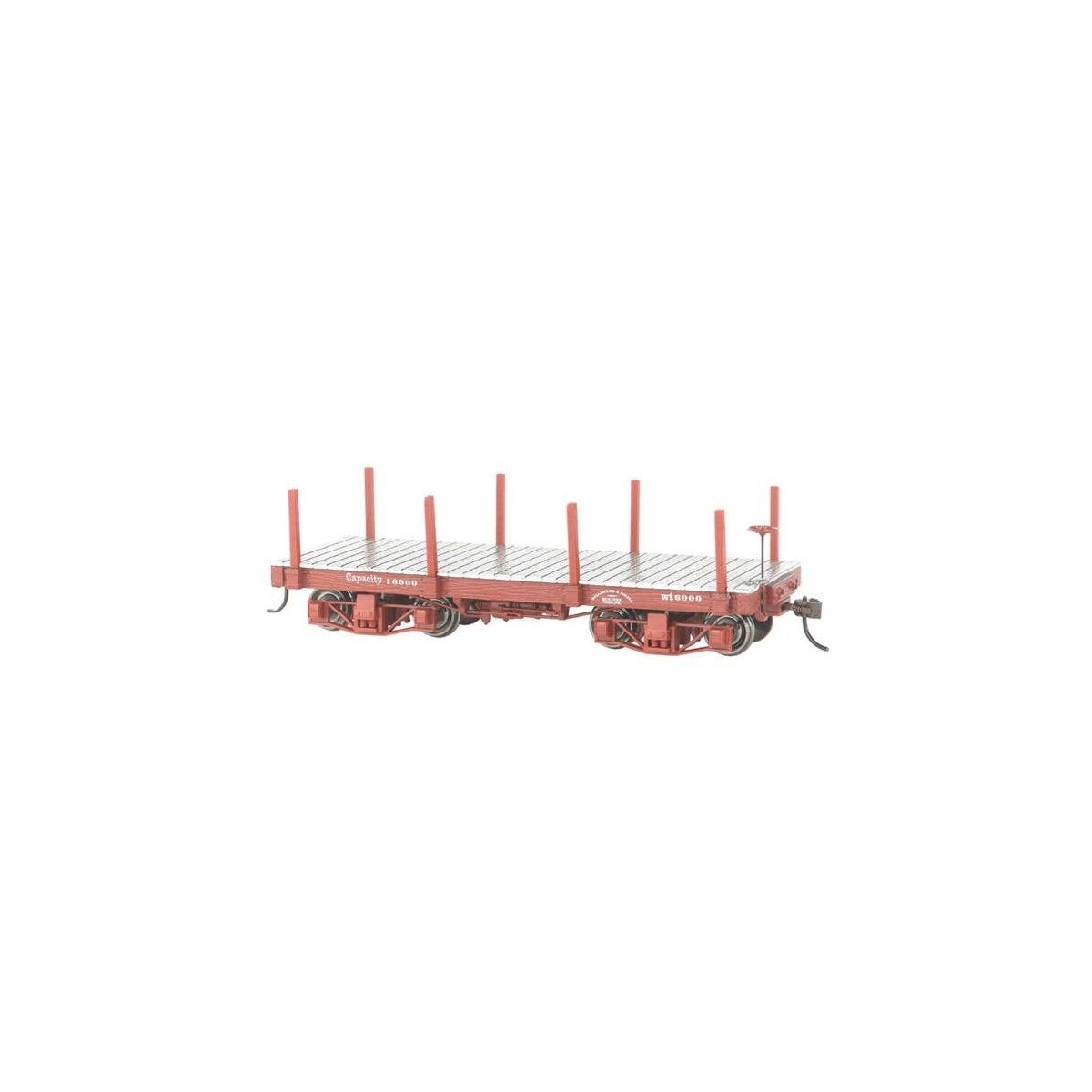 18′ Wood Flatcar - Spectrum(R) -- Data Only (Oxide Red) pkg(2), On30, Bachmann Industries 26511