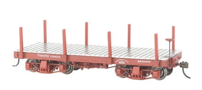 18′ Wood Flatcar - Spectrum(R) -- Data Only (Oxide Red) pkg(2), On30, Bachmann Industries 26511