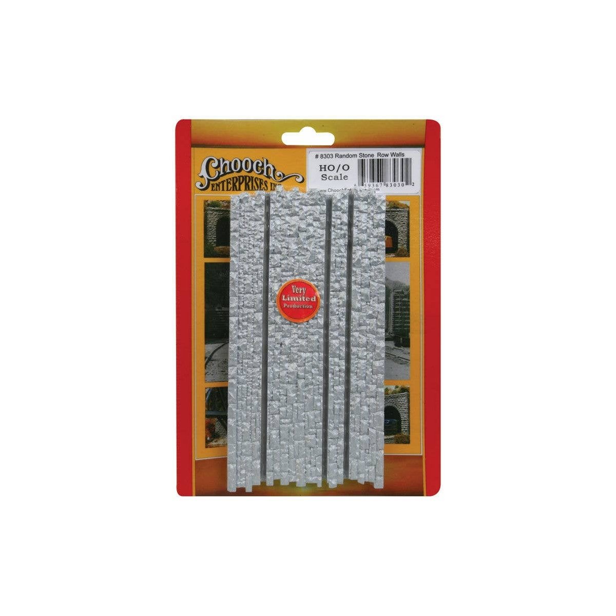 Medium Random Stone Row Wall -- For HO and O Scales, HO Chooch Enterprises 8303