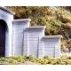 Concrete Stepped Tunnel Abutment -- 4-1/2 x 3-1/2′ 11.4 x 8.9cm pkg(2), HO Chooch Enterprises 8421