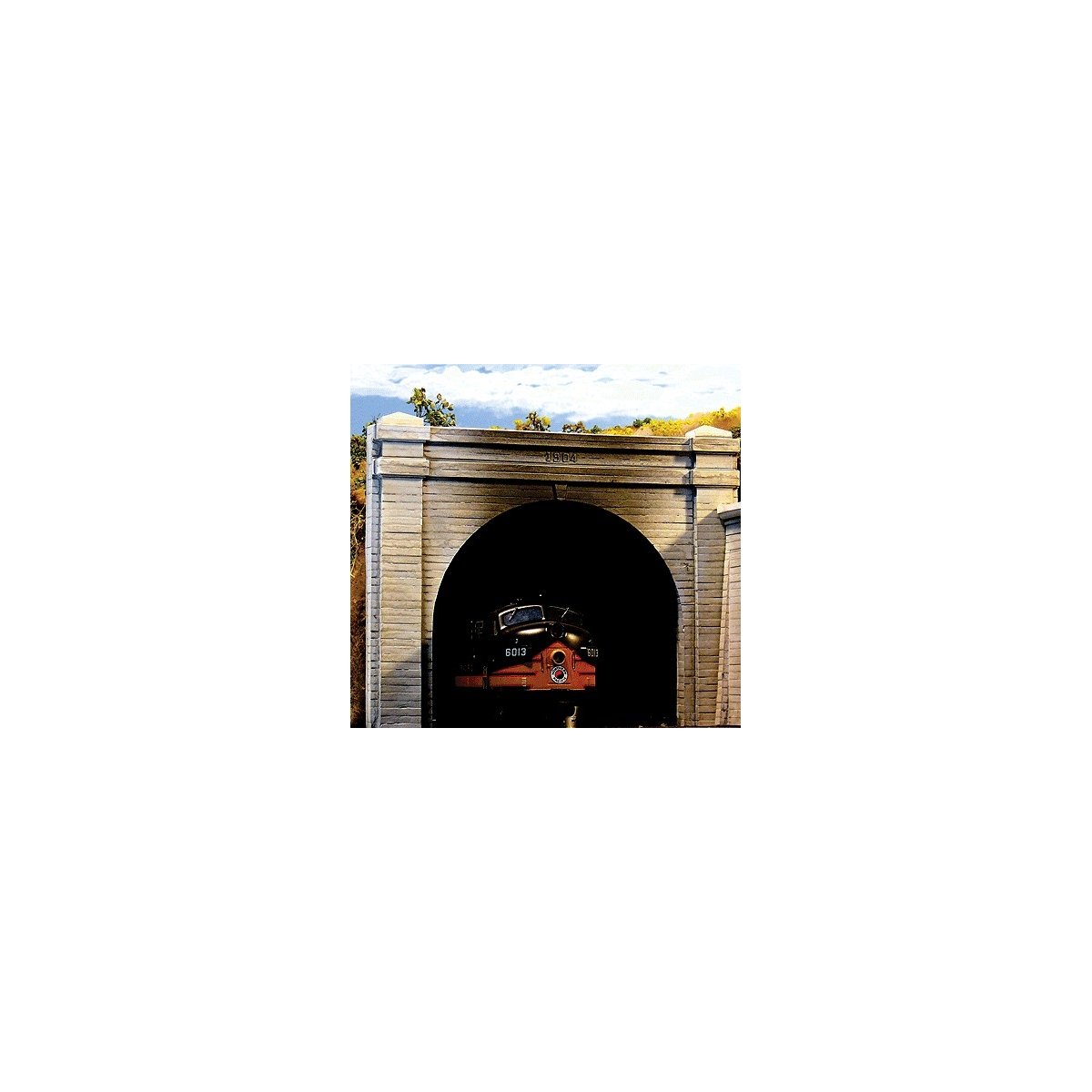Double Track Concrete Tunnel Portal 2-Pack -- 3-3/4 x 3-29/32′ 9.3 x 9.7cm, N Chooch Enterprises 9730