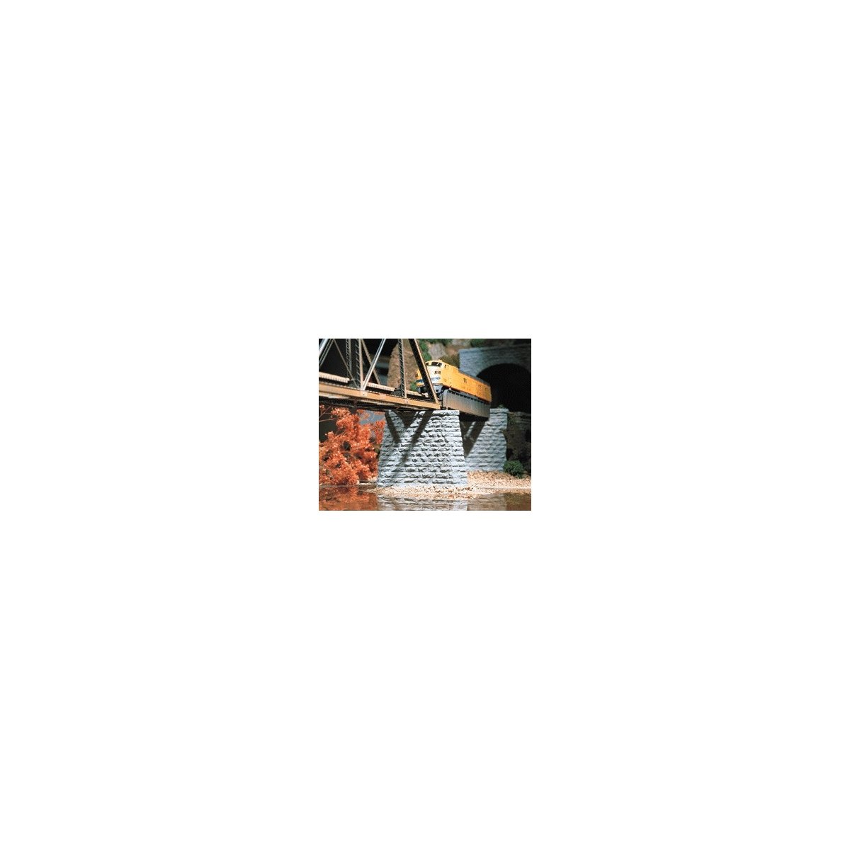 Cut Stone Bridge Pier 2-Pack -- 2-1/2 x .5 x 2′ 6.4 x 1.27 x 5.1cm, N Chooch Enterprises 9830