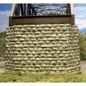 Double-Track Cut Stone Bridge Pier -- Fits Central Valley Double-Track Truss Bridge, HO, Chooch Enterprises 8432