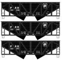 55-Ton Wood-Side 2-Bay Hopper 3-Pack - Kit -- Pennsylvania Railroad 221105, 221168, 221197 (black, P, HO, Accurail Inc 8184