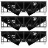 55-Ton Wood-Side 2-Bay Hopper 3-Pack - Kit -- Pennsylvania Railroad 221105, 221168, 221197 (black, P, HO, Accurail Inc 8184