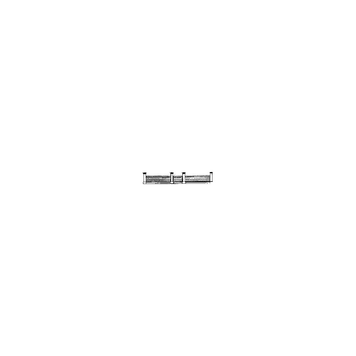 Fence -- Victorian Picket Fence with Gates & Post, HO Grandt Line Products Inc 5119