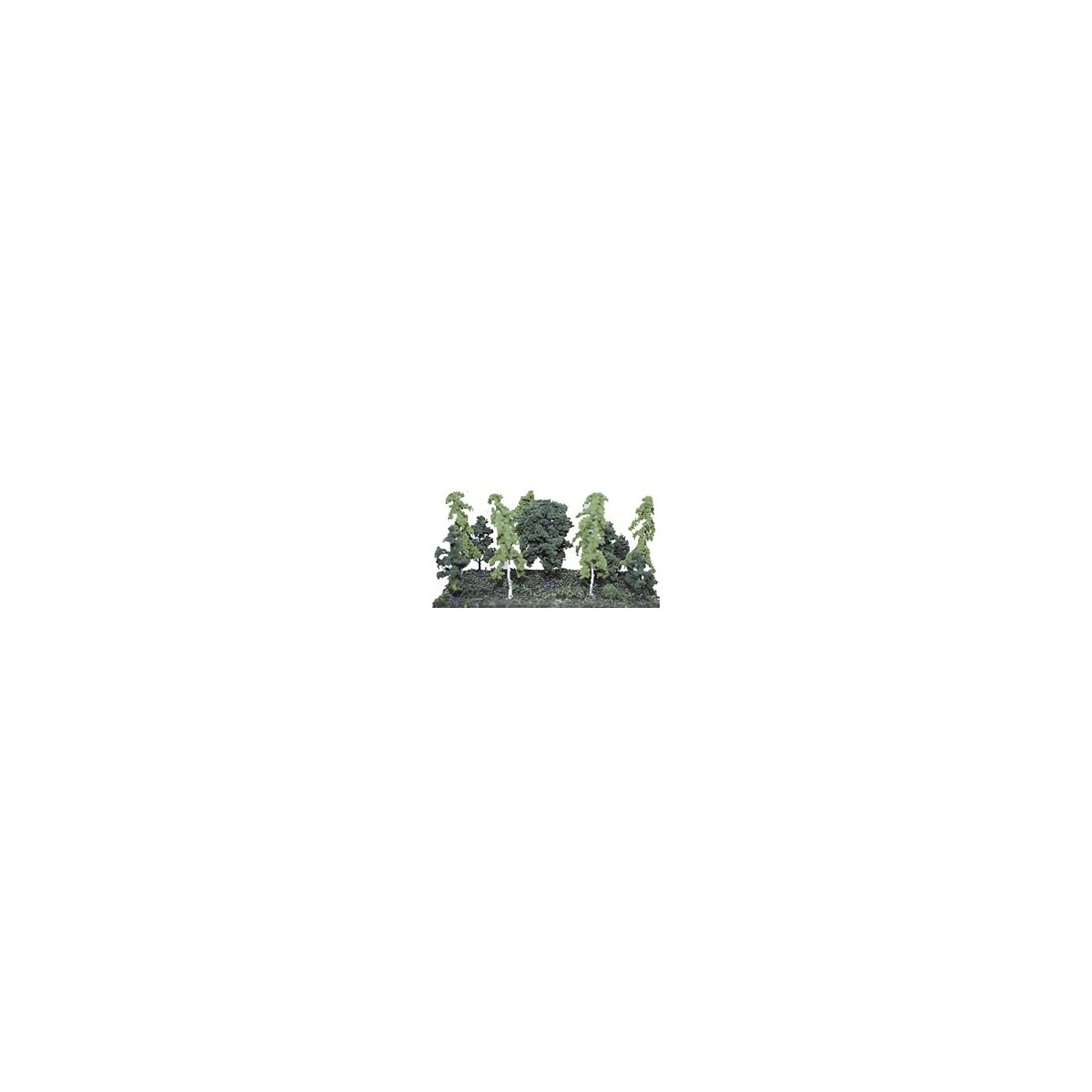 Assorted Trees -- 2-1/2 to 5′ 6.4 to 12.7cm pkg(12), ALL Heki/Mini Forest 305