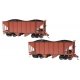 2-Bay Steel Hopper 2-Pack - Ready to Run - Spectrum(R) -- Unlettered (Oxide Red), On30, Bachmann Industries 27904