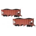 2-Bay Steel Hopper 2-Pack - Ready to Run - Spectrum(R) -- Unlettered (Oxide Red), On30, Bachmann Industries 27904