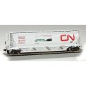 Canadian Cylindrical 4-Bay Grain Hopper - Ready to Run - Silver Series(R) -- Canadian Nation, HO, Bachmann Industries 19132