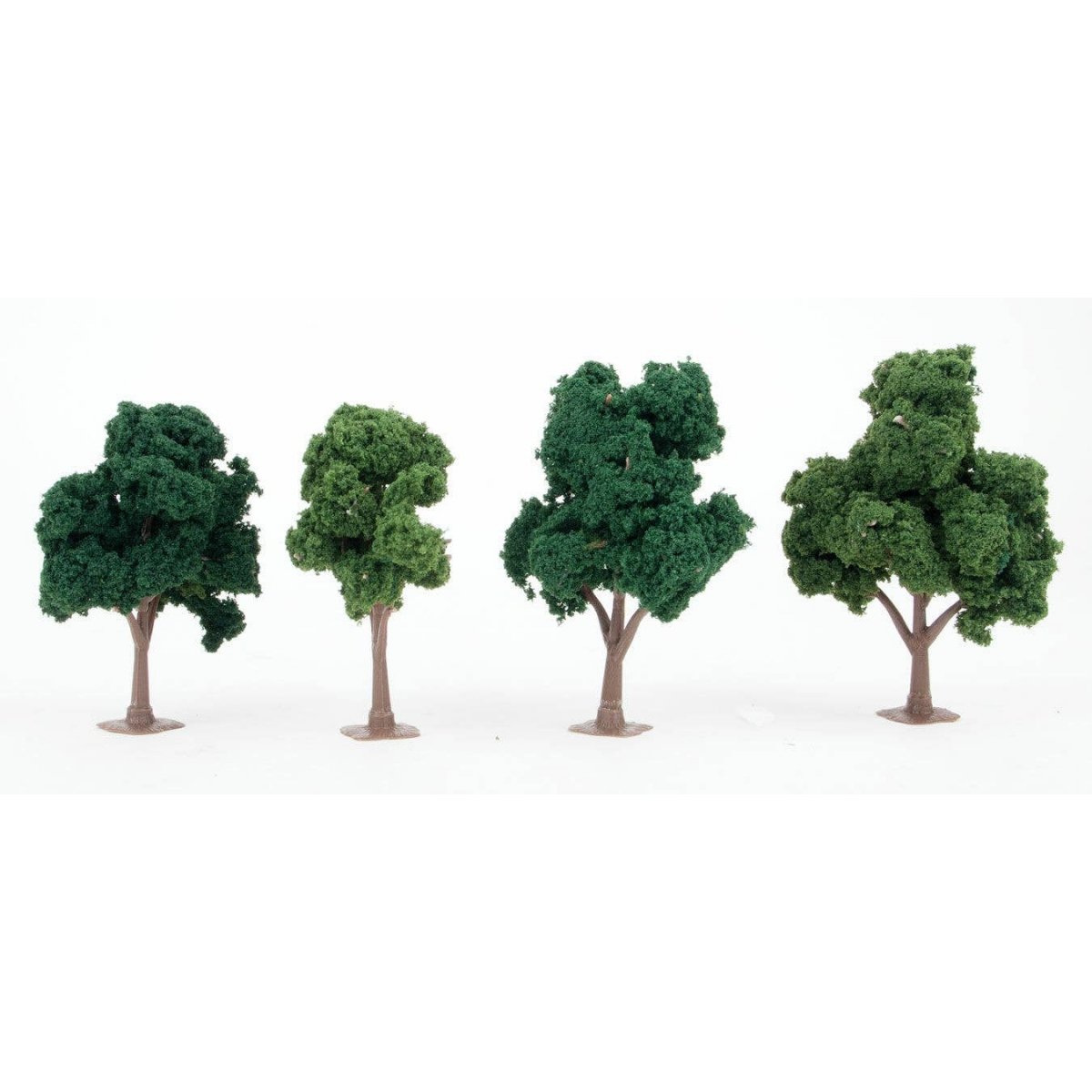 Deciduous Trees - Super Scenic Series -- Green 4 - 5′ 10.2 - 12.7cm pkg(4), ALL JTT Miniature Tree 92132