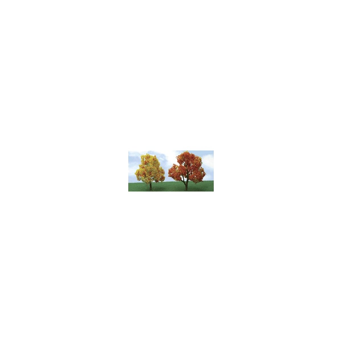 Deciduous Autumn Trees - Pro Elite -- 2 - 2-1/4′ 5.1 - 5.7cm pkg(4), N JTT Miniature Tree 92219