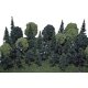Assorted Trees -- 1-1/2 to 3-1/2′ 3.8 to 8.9cm pkg(40), ALL Heki/Mini Forest 301