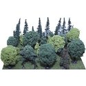 Assorted Trees -- 2 to 3-1/2′ 5.1 to 8.9cm pkg(40), ALL, Heki/Mini Forest 302