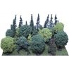 Assorted Trees -- 2 to 3-1/2′ 5.1 to 8.9cm pkg(40), ALL Heki/Mini Forest 302