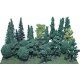 Assorted Trees -- 3 to 5′ 7.6 to 12.7cm pkg(24), ALL Heki/Mini Forest 304