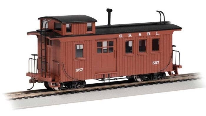 Wood Side-Door Caboose - Ready to Run - Spectrum(R) -- Sandy River & Rangeley Lakes 557 (o, On30, Bachmann Industries 26701