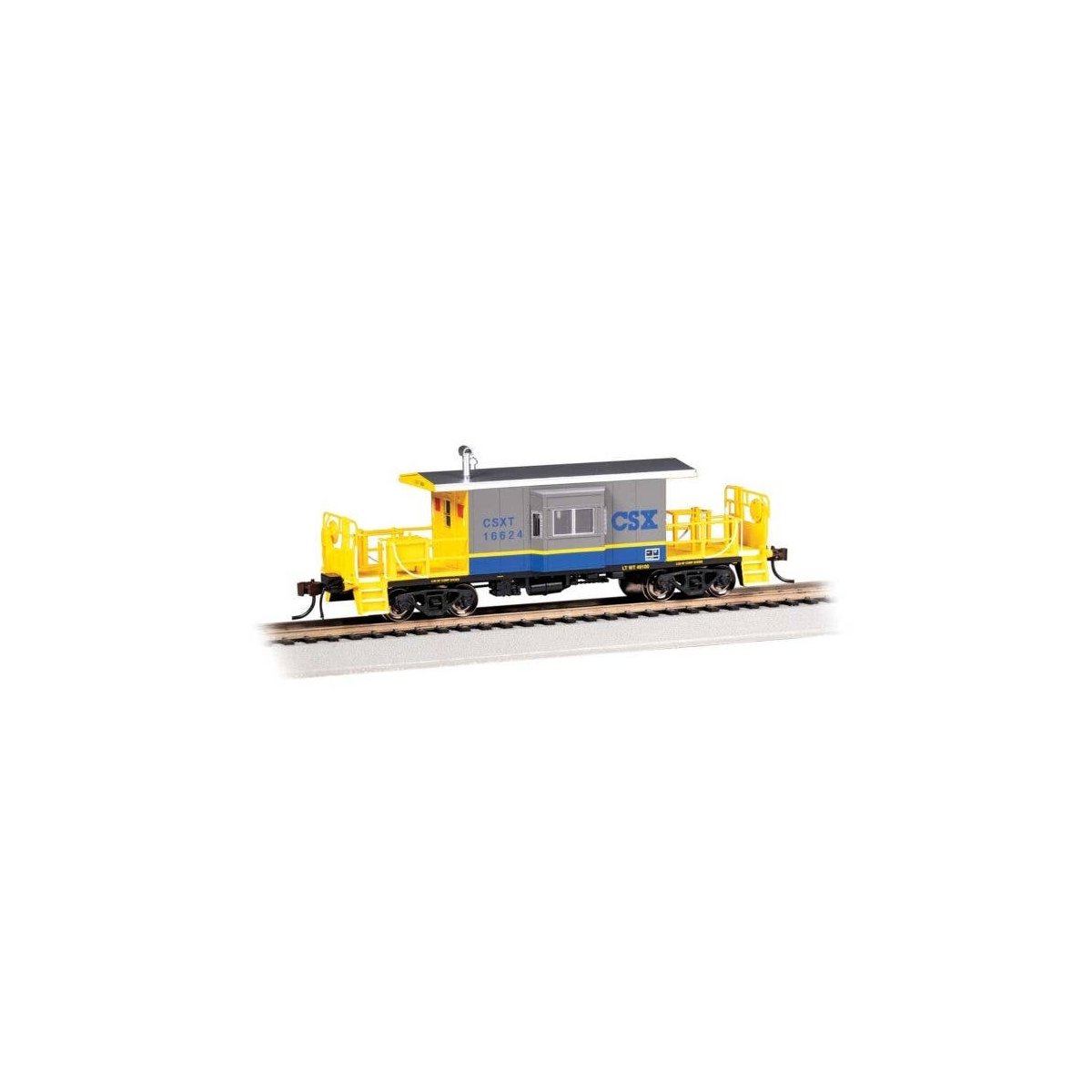 Transfer Caboose - Ready to Run -- CSX Transportation 16624 (gray, blue, yellow), HO, Bachmann Industries 76401