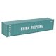 40′ Corrugated Container - Assembled -- China Shipping (green, white), HO, Walthers SceneMaster 8151