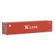 40′ Corrugated Container - Assembled -- K-Line (red, white), HO, Walthers SceneMaster 8153