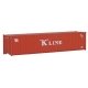 40′ Corrugated Container - Assembled -- K-Line (red, white), HO, Walthers SceneMaster 8153