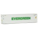 40′ Hi-Cube Smooth-Side Reefer Container - Assembled -- Evergreen (white, green), HO, Walthers SceneMaster 8360