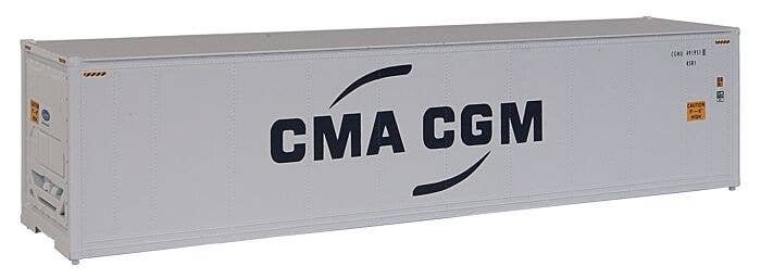 40′ Hi Cube Smooth Side Reefer Container - Assembled -- CMA-CGM, HO, Walthers SceneMaster 8357