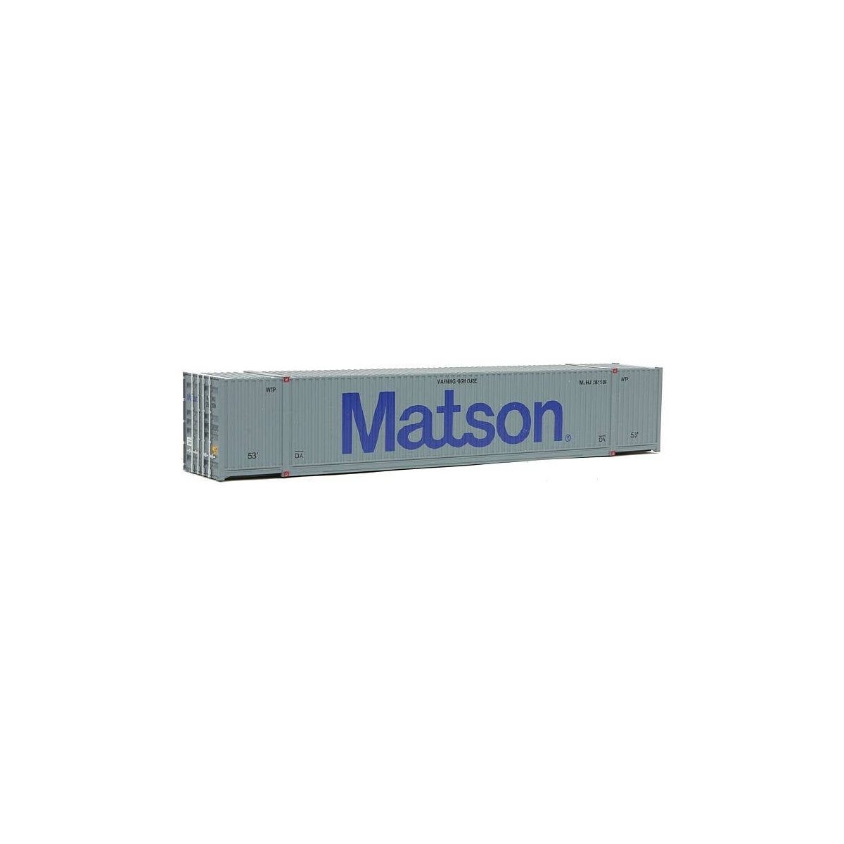 53′ Singamas Corrugated-Side Container - Ready to Run -- Matson (gray, blue), HO, Walthers SceneMaster 8516