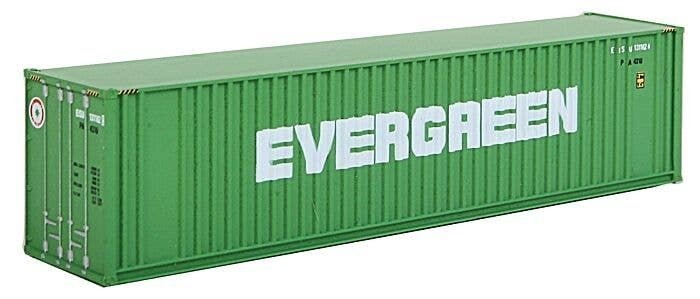 40′ Hi Cube Ribbed Side Container - Assembled -- Evergreen, N, Walthers SceneMaster 8802