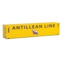 45′ CIMC Container - Assembled -- Antillean Line (yellow, black, blue, red), HO, Walthers SceneMaster 8551