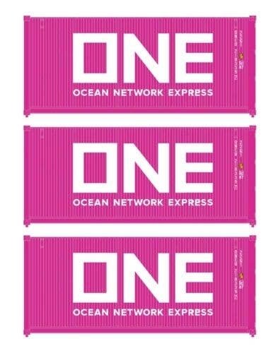 20′ Fully Corrugated Container - 3-Pack -- ONE, HO, Walthers SceneMaster 18056