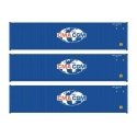40′ Fully Corrugated Container - 3-Pack -- CMA-CGM, HO, Walthers SceneMaster 18251