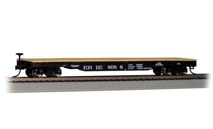 52′ Flatcar - Ready to Run - Silver Series(R) -- Erie 8086 (black), HO, Bachmann Industries 17307