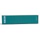 40′ Hi-Cube Corrugated-Side Container - Assembled -- Dong Fang (green, white), HO, Walthers SceneMaster 8268