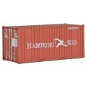 20′ Corrugated Container with Flat Panel - Assembled -- Hamburg Sud, HO, Walthers SceneMaster 8006